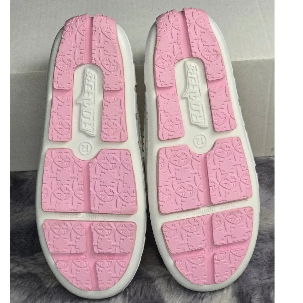 Floafers Posh Penny Loafers White Pink Waterproof EVA Shoes Kids Size 12